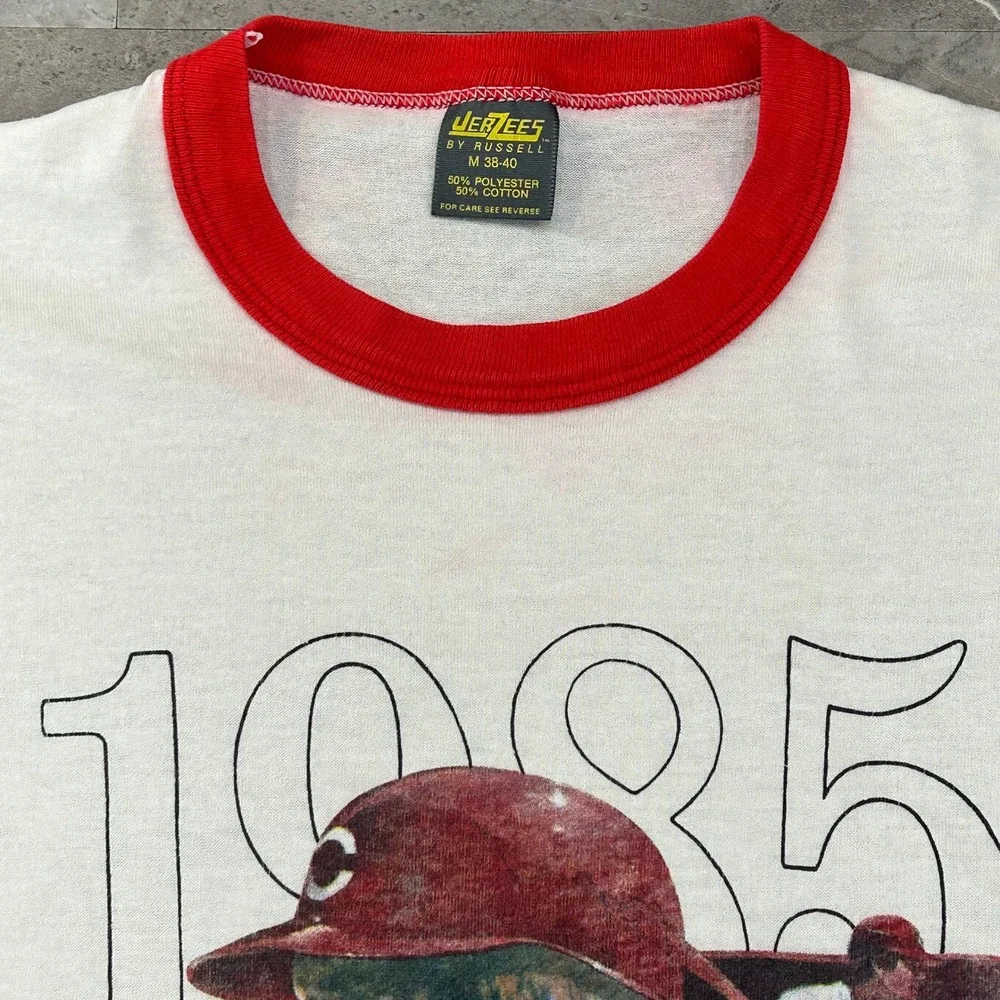 80s Vintage Pete Rose Graphic Ringer Tee Mens Medium Philadelphia Phillies Shirt